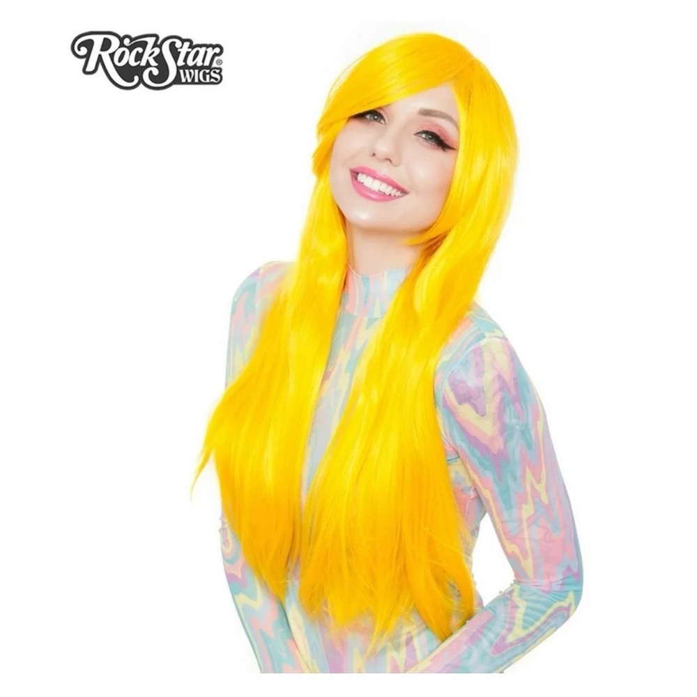 RockStar Wigs Long Straight Yellow 70cm / 28in Heat Safe 360F Wig MSRP $50